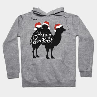 Happy Seasons - Bactrian Camel With Santa Claus Hats 1 Hoodie